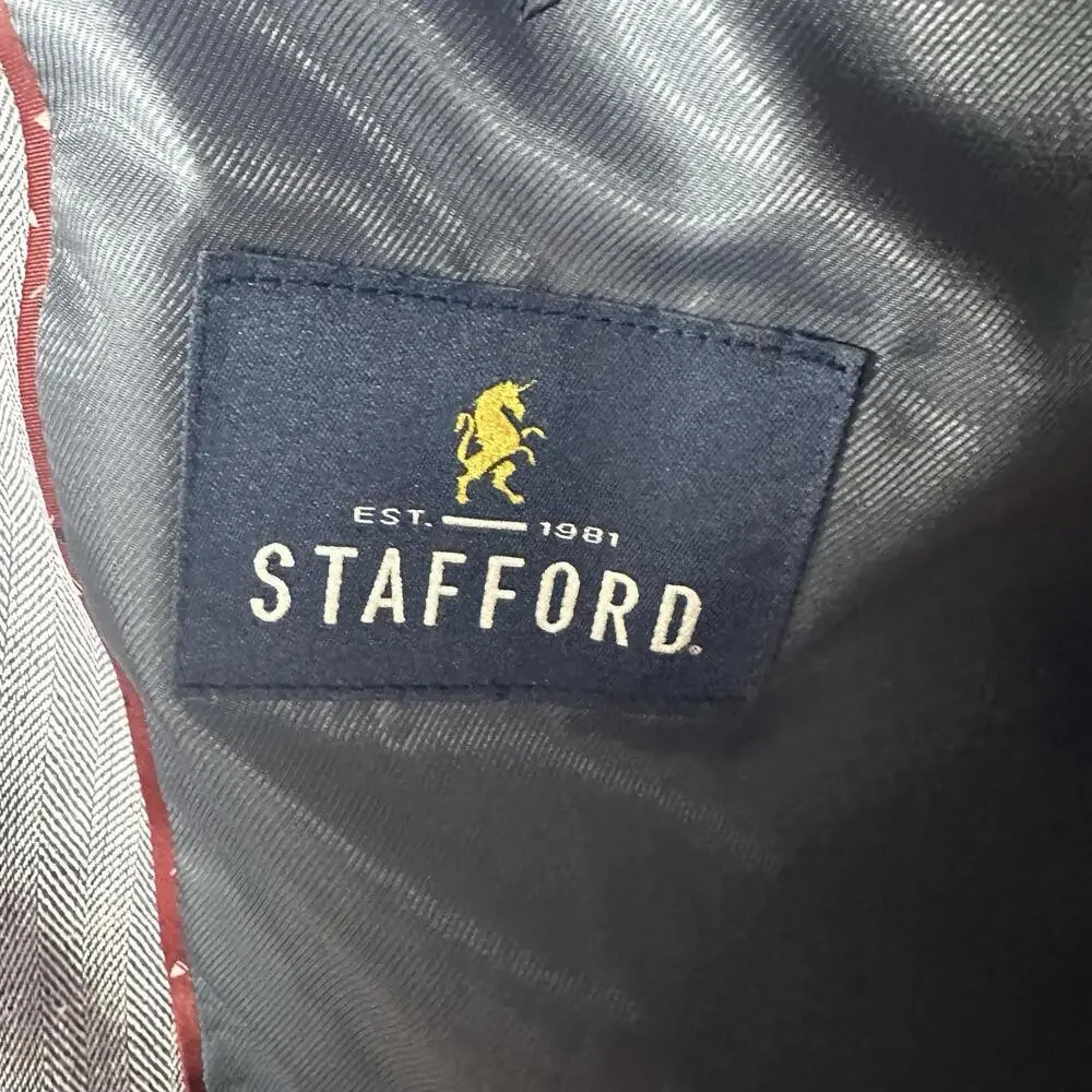 Stafford Jacket Linen Cotton Hopsack Blazer Sport Coat Indigo‎ 48R